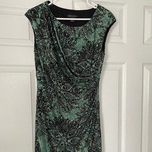 Connected Apparel Light Green & Black Fitted Dress